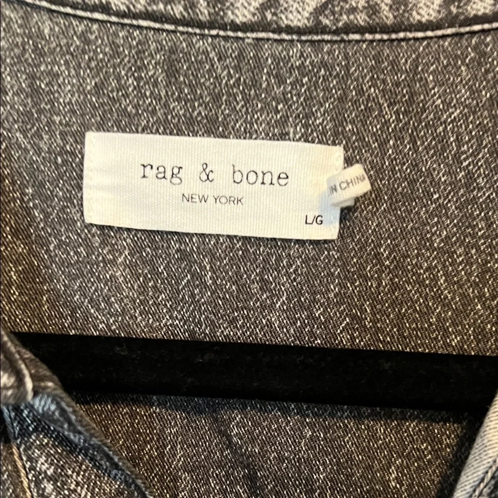 Rag & Bone Charcoal Denim Shirt Dress - Picture 3 of 9